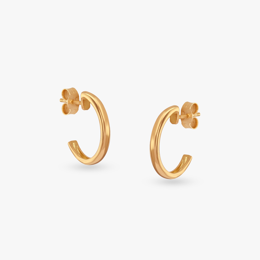 Timeless Curve Gold Hoop Earrings,,hi-res image number null