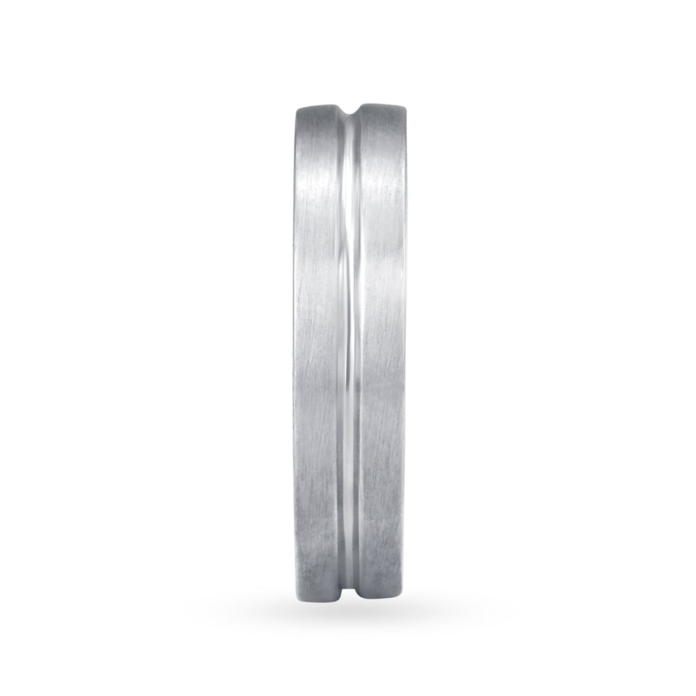 Classy Ridged Platinum Ring,,hi-res image number null