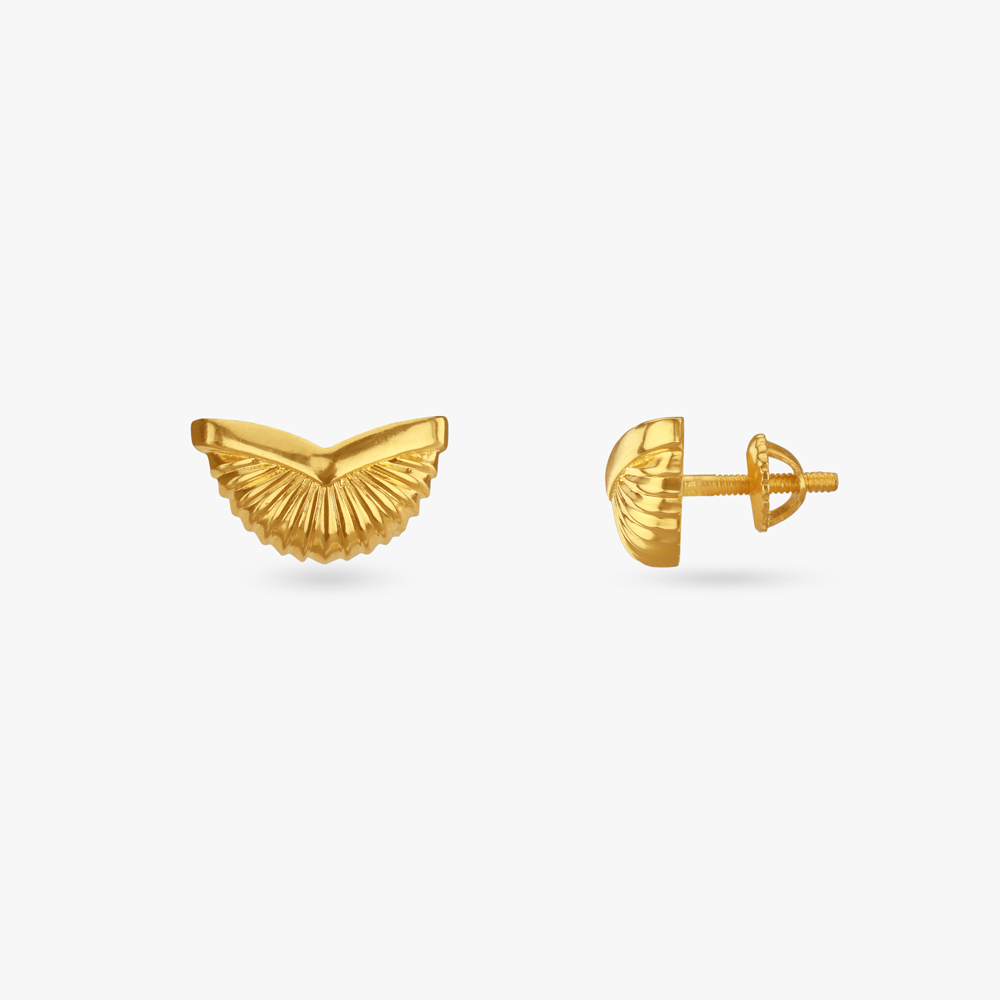 

Radiant Crest Gold Stud Earrings