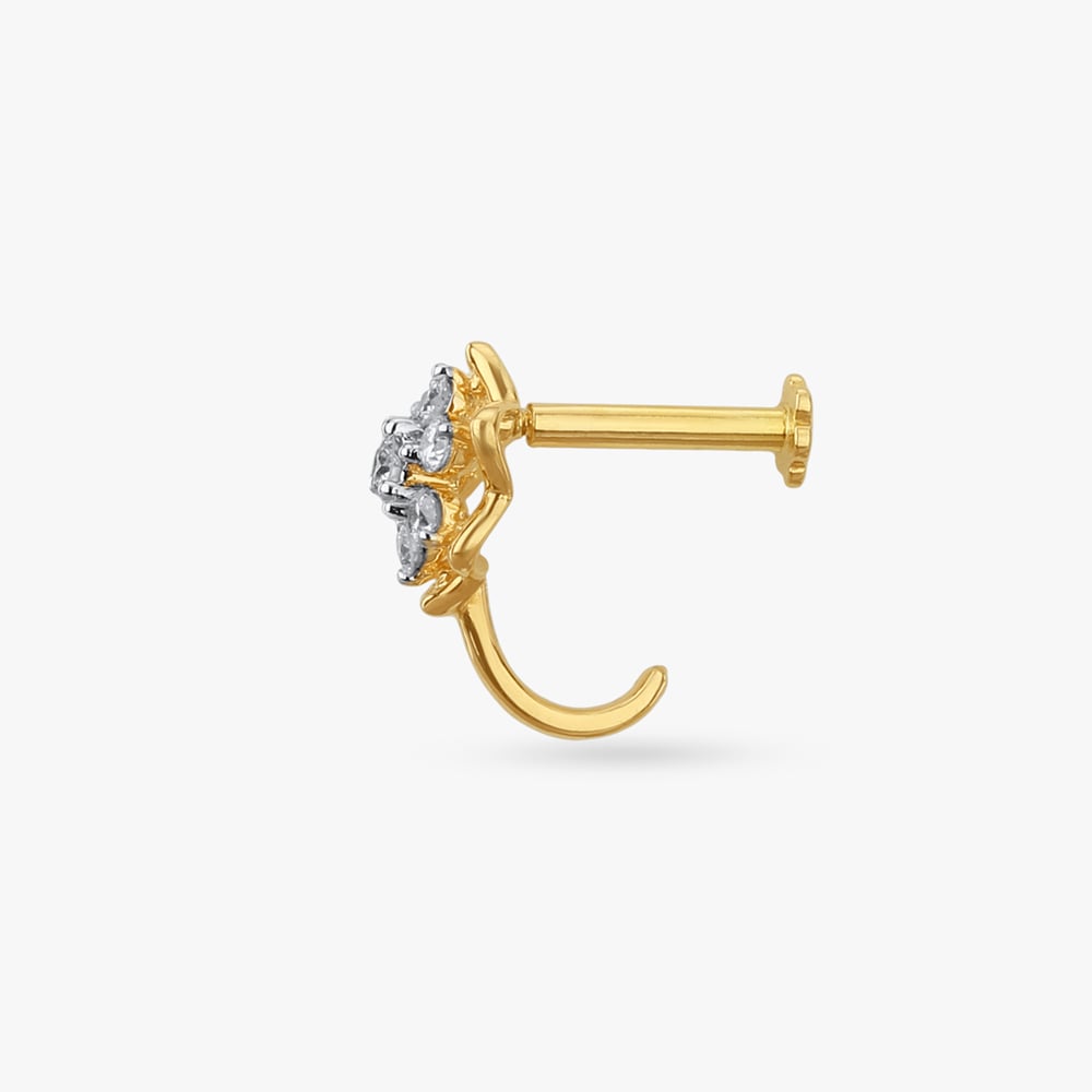Floral Trail Diamond Nose Pin,,hi-res image number null