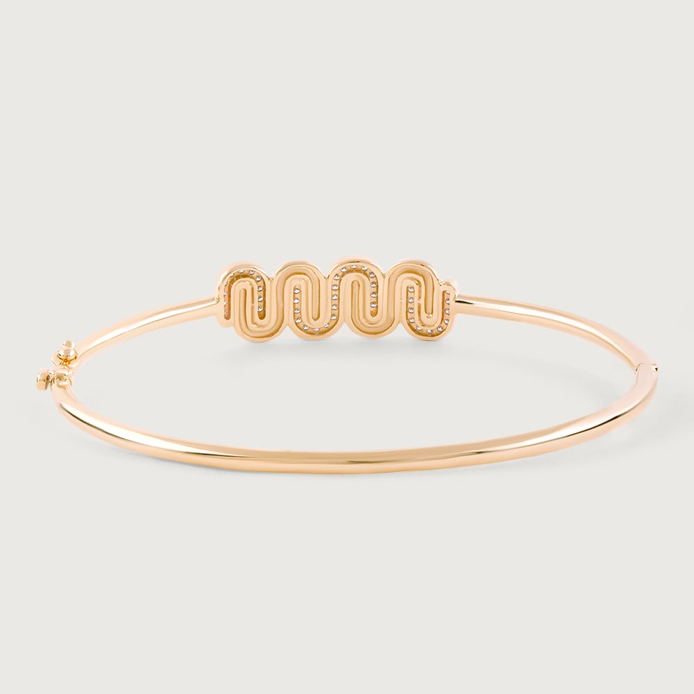 Intertwined Bonds Gold & Diamond Bangle,,hi-res image number null