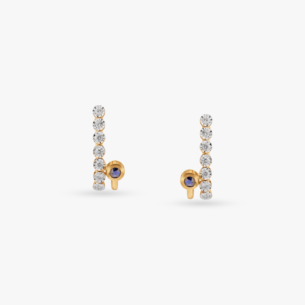 Midnight Arc Diamond Hoop Earrings,,hi-res image number null