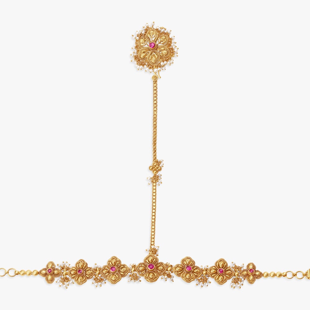 Impressive Gold and Pearl Hathphool,,hi-res image number null