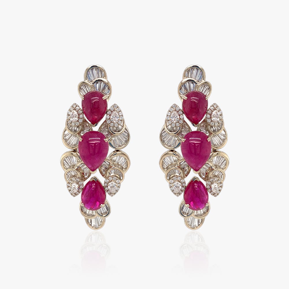 Scarlet Flow Diamond Drop Earrings,,hi-res image number null