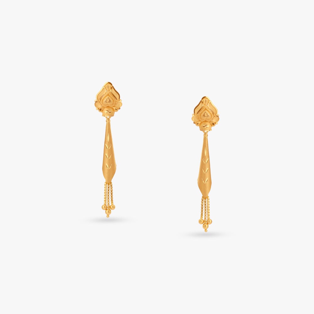 

Flowing Elegance Gold Drop Earrings
