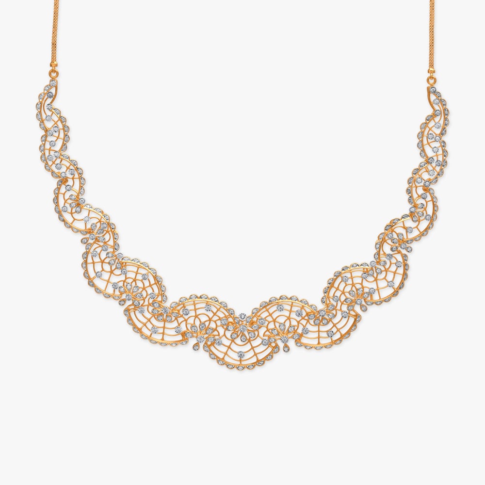 Scallop Tide Diamond Necklace Set,,hi-res image number null