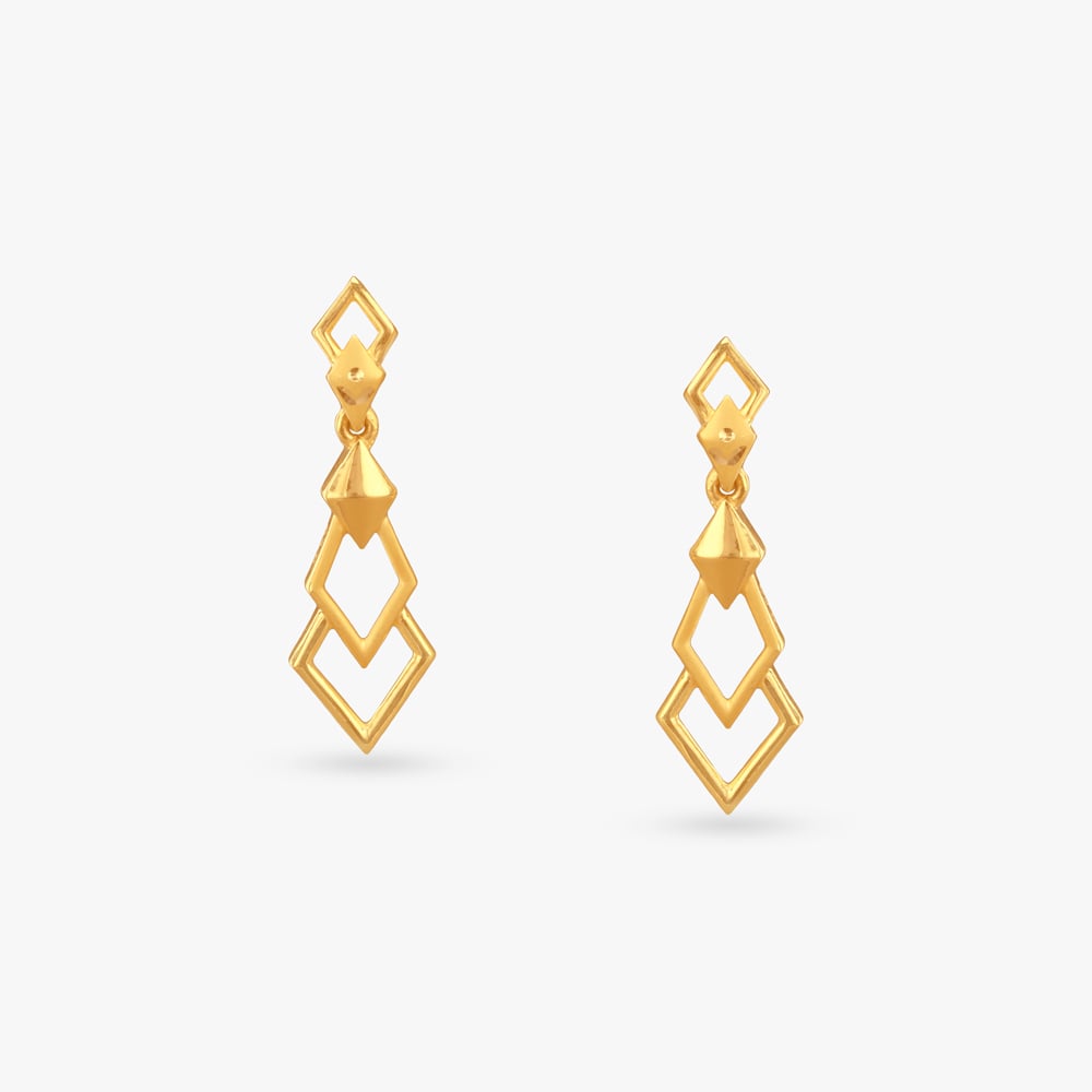 

Double Sway Gold Drop Earrings
