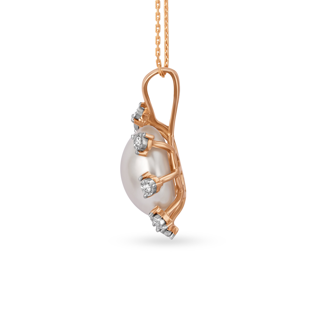 Stunning Sun Inspired Diamond Pendant in White and Rose Gold,,hi-res image number null