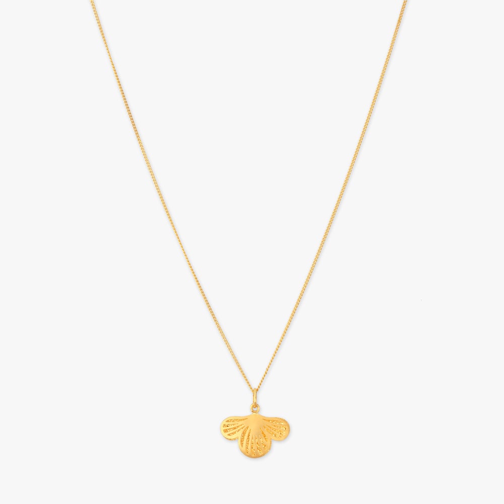 Shell Bloom Gold Pendant with Chain and Earrings Set for Kids,,hi-res image number null