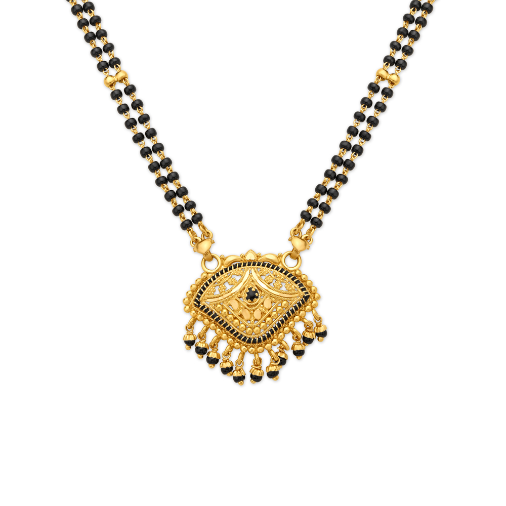 Vital 22 Karat Yellow Gold Dual-Strand Filigree Mangalsutra,,hi-res image number null