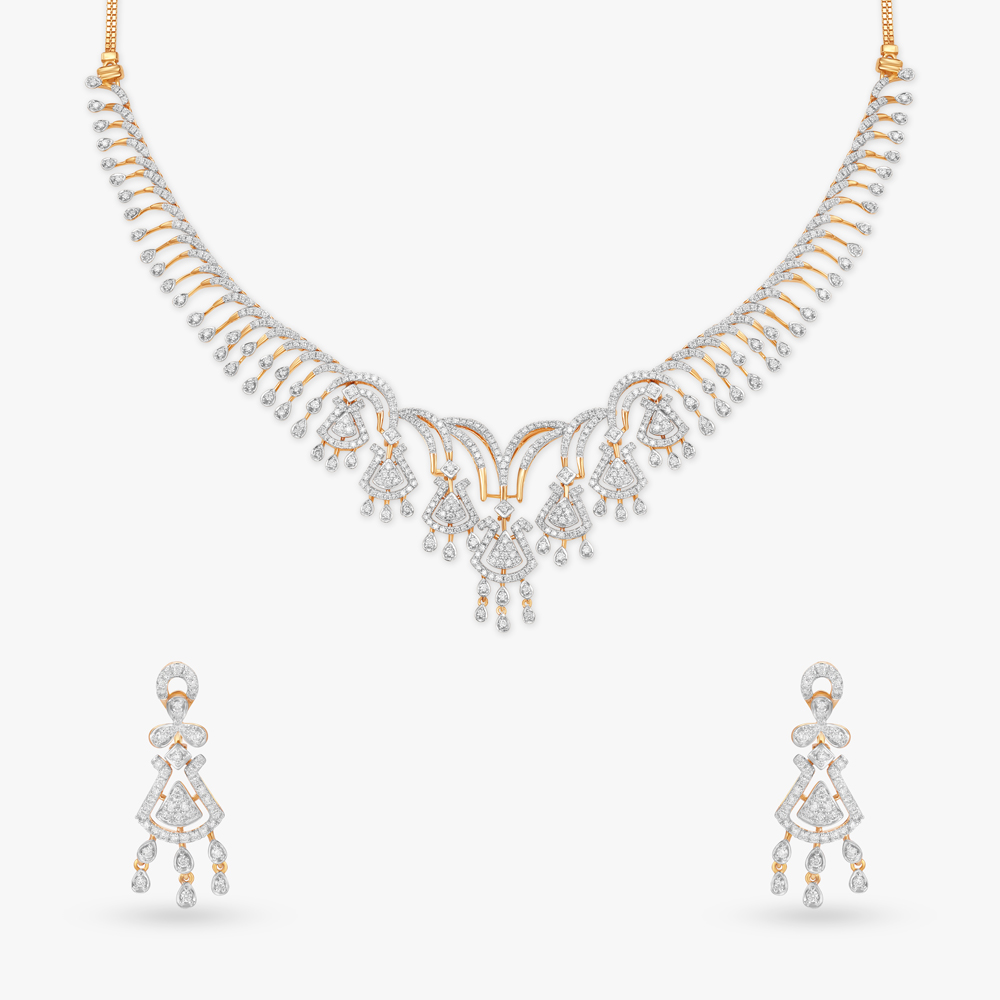 Fiery Sparkle Natural diamond Necklace Set,,hi-res image number null