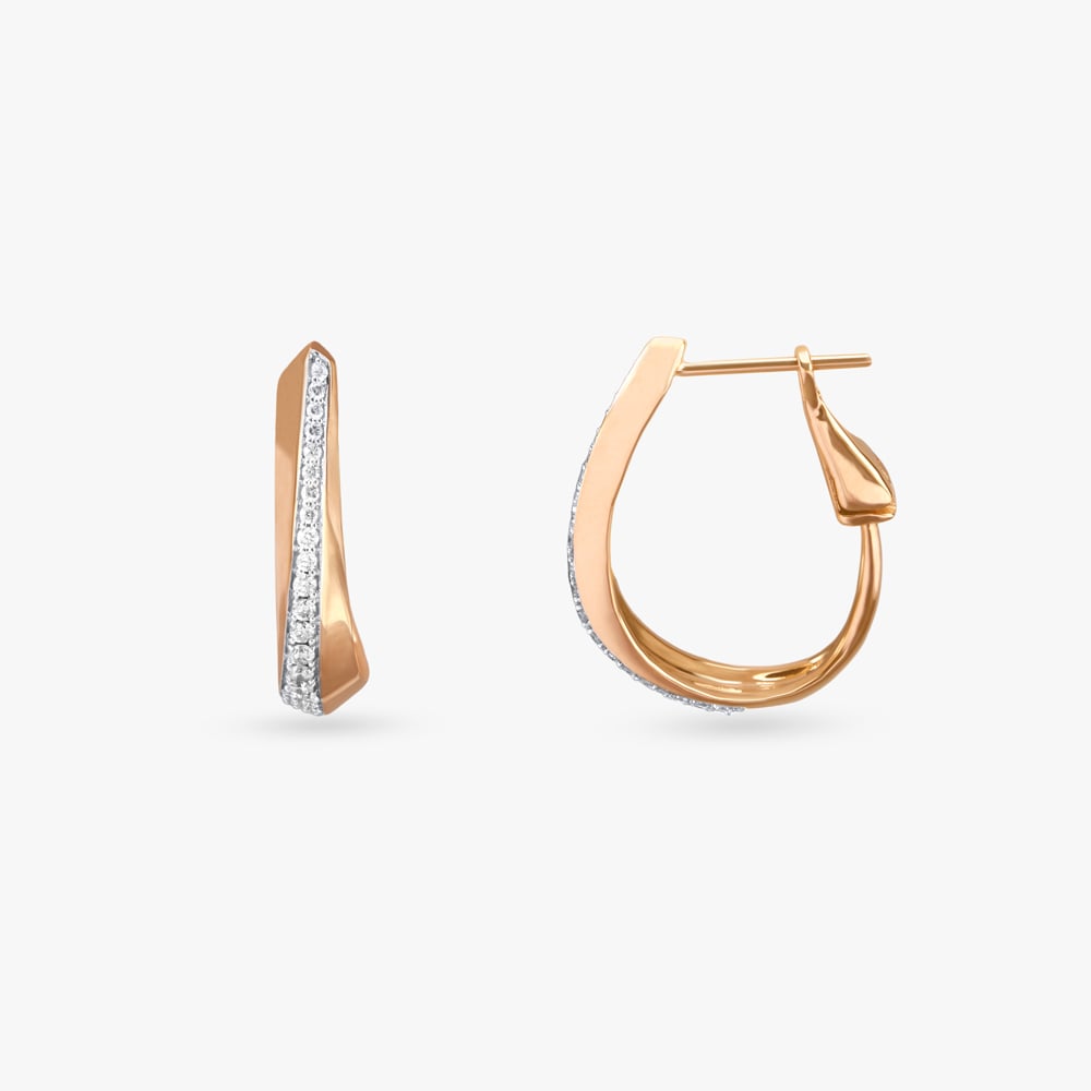Chic Shine Diamond Hoop Earrings,,hi-res image number null