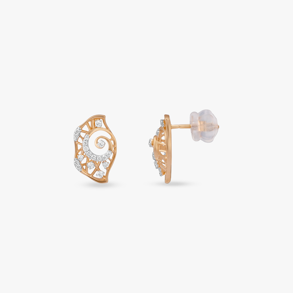 Spiral Radiance Diamond Stud Earrings,,hi-res image number null
