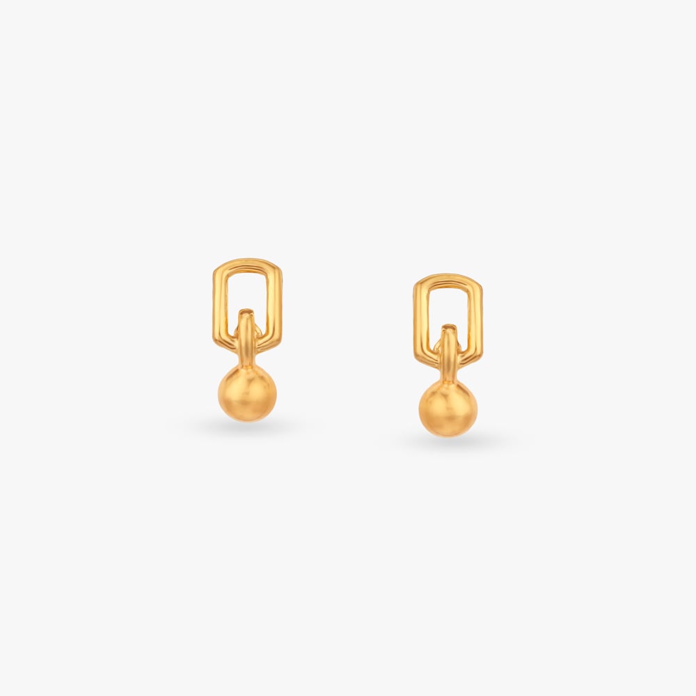 

Treasure Ball Gold Stud Earrings For Kids