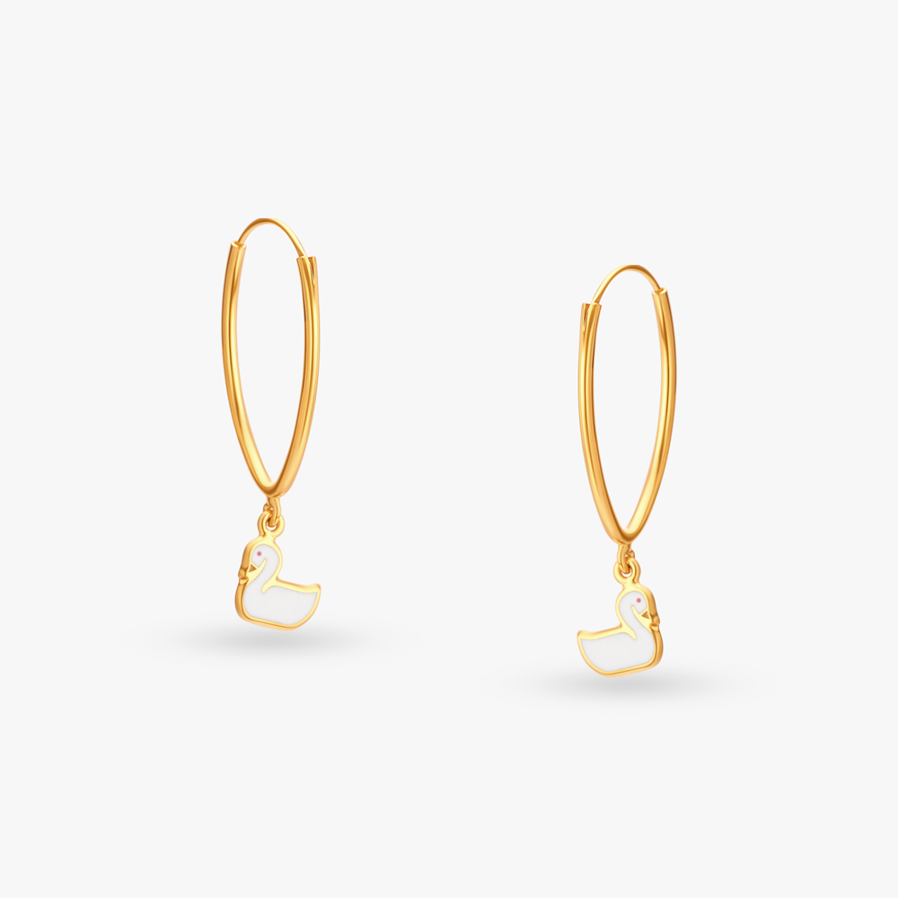 Playful Duck Hoop Earrings for Kids,,hi-res image number null