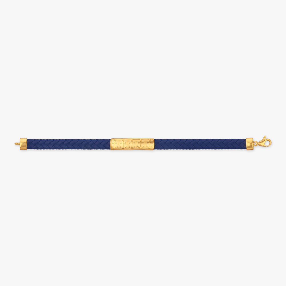 Anchor Engraved Gold Bracelet for Men,,hi-res image number null