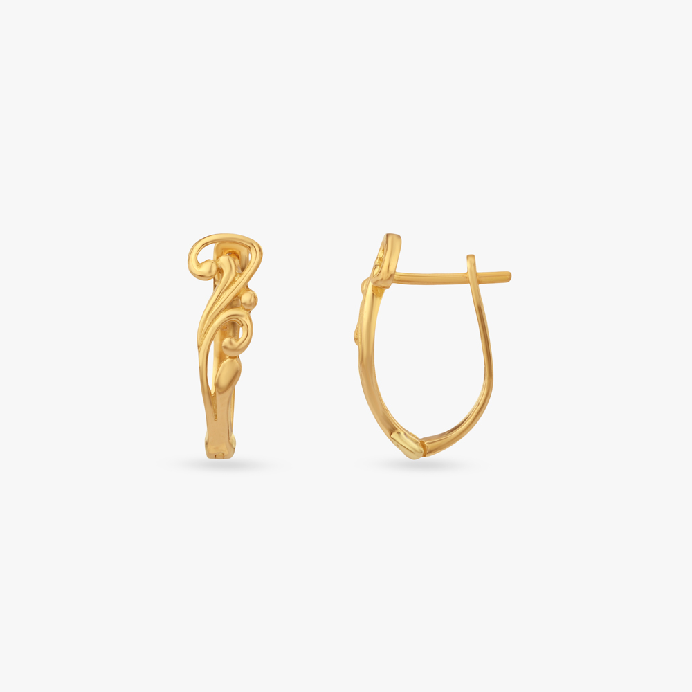 Fluid Swirl Gold Hoop Earrings,,hi-res image number null