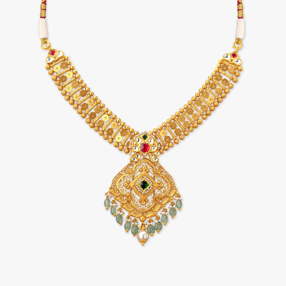 Jaalidar Kali Gold Necklace set,,hi-res image number null