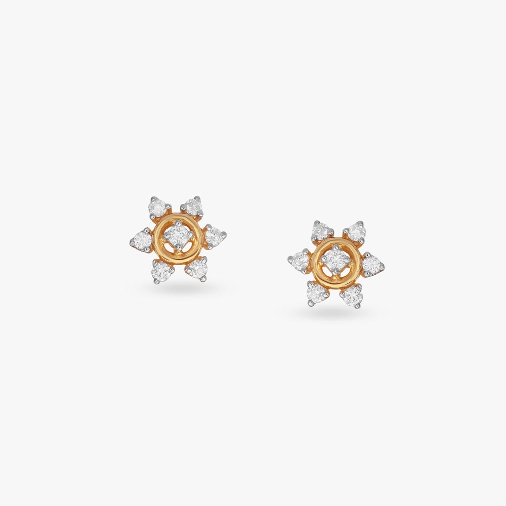

Floral Crest Diamond Stud Earrings