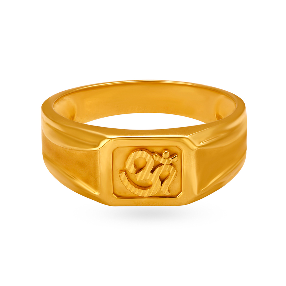Suave 22 Karat Gold Om Ring,,hi-res image number null