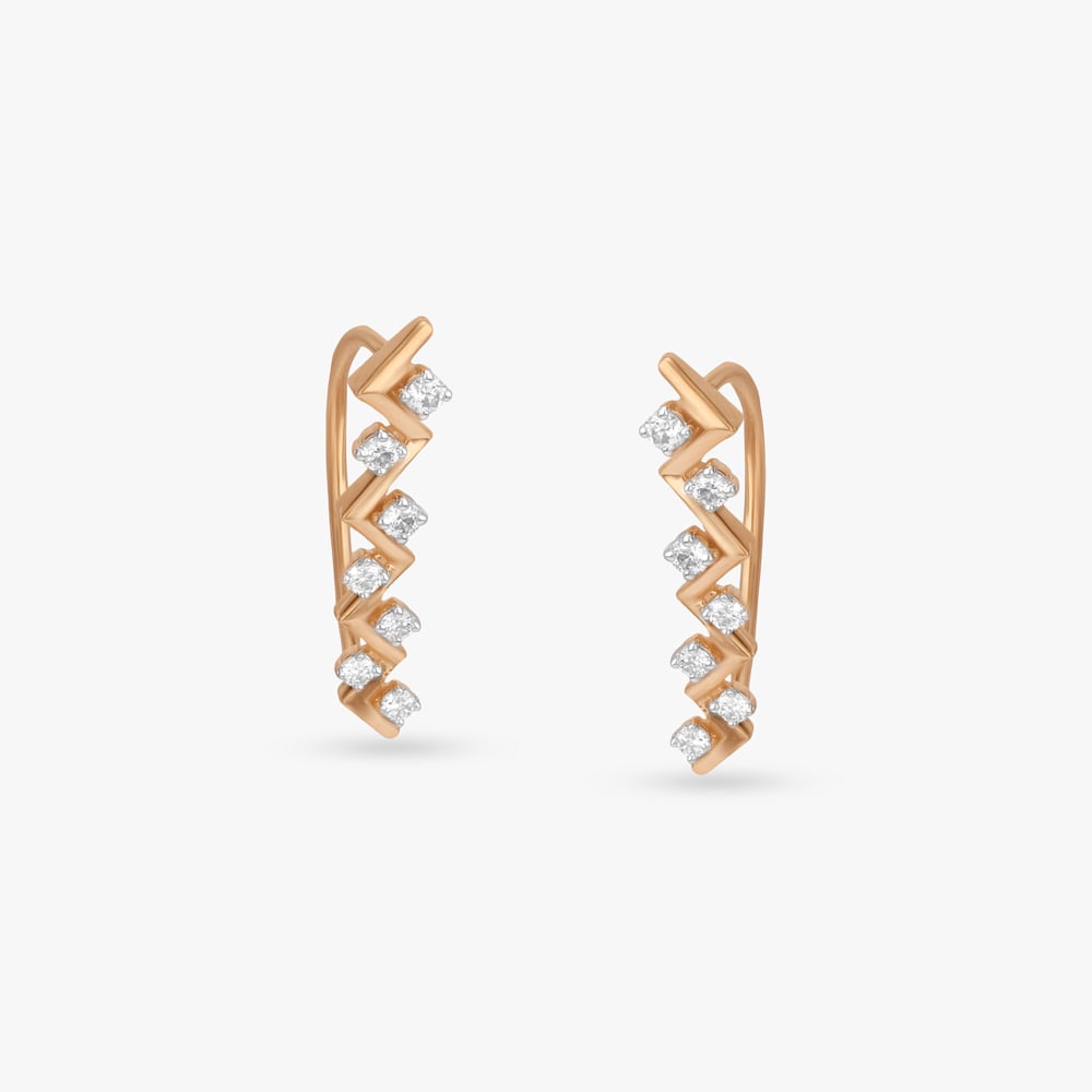 

Angular Flow Diamond Stud Earrings