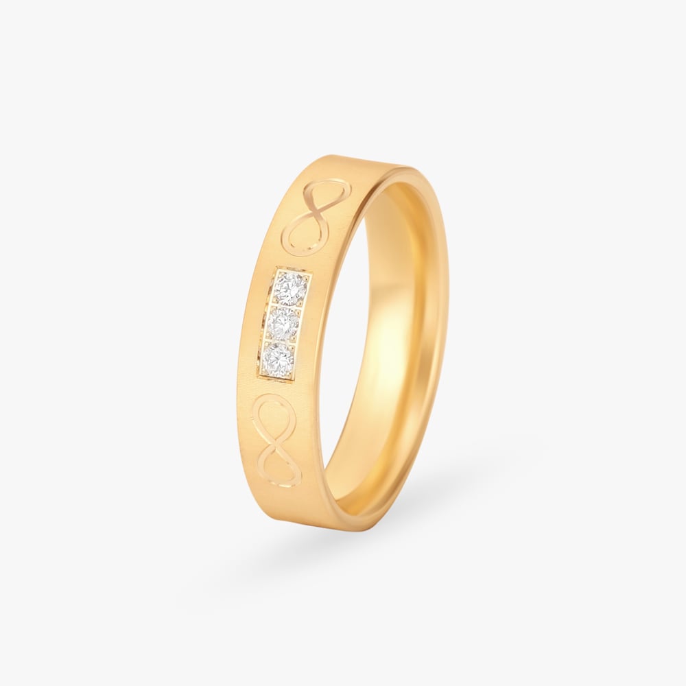 Chic Brushed Diamond Finger Ring,,hi-res image number null