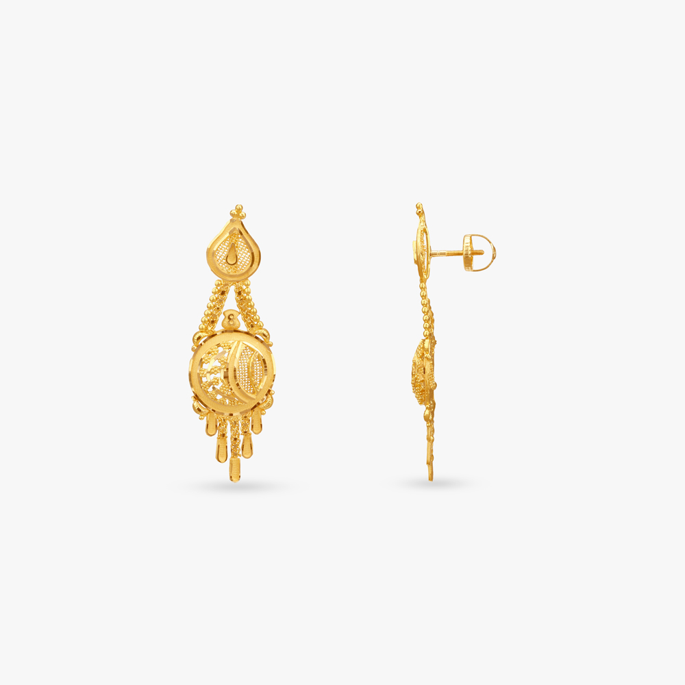 Petal Cascade Gold Necklace Set,,hi-res image number null