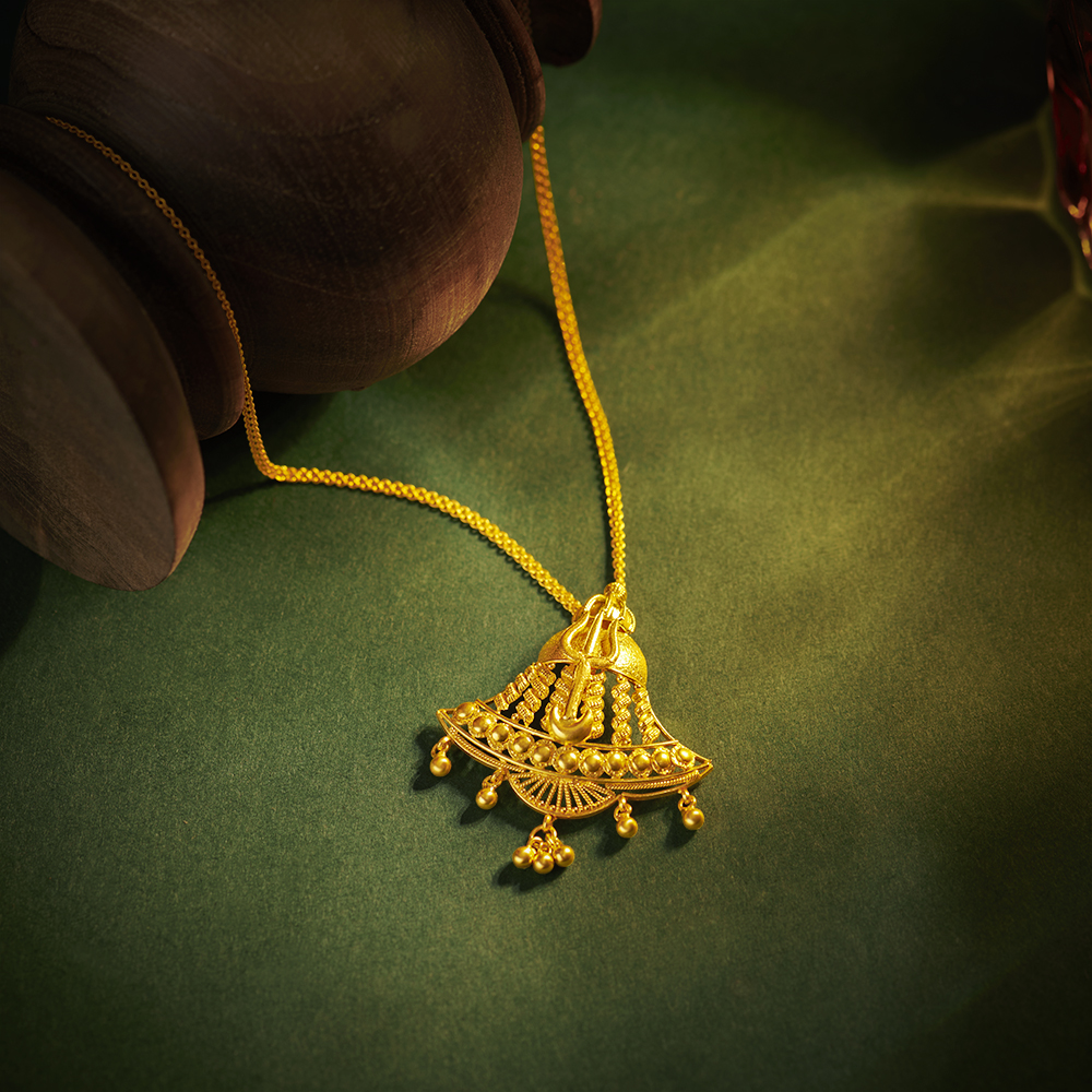 Ornate Trishul Jitiya Pendant