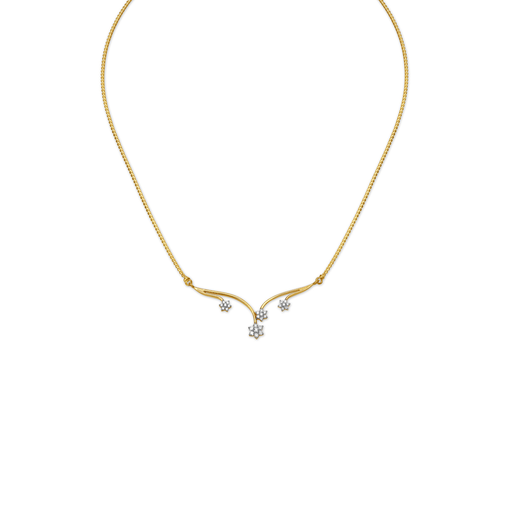 Brilliant Floral Gold and Diamond Necklace,,hi-res image number null