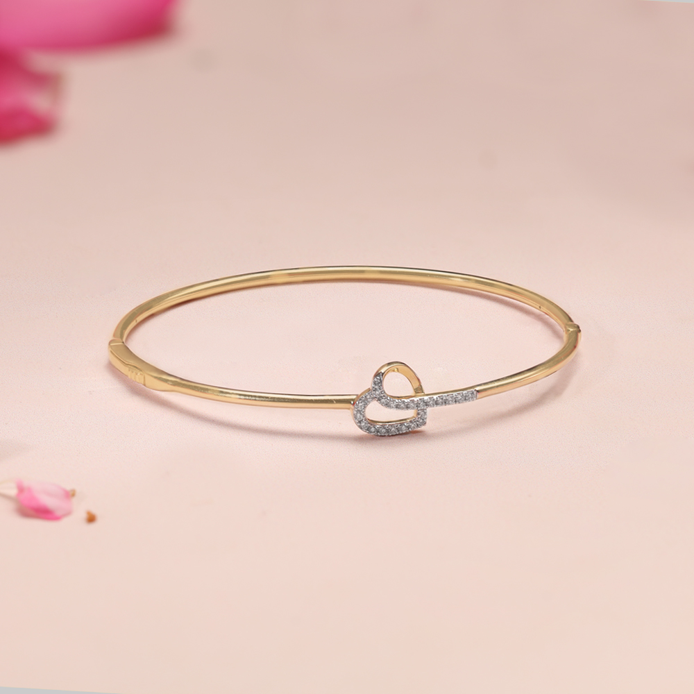 Love Story Diamond & Gold Bangle,,hi-res image number null