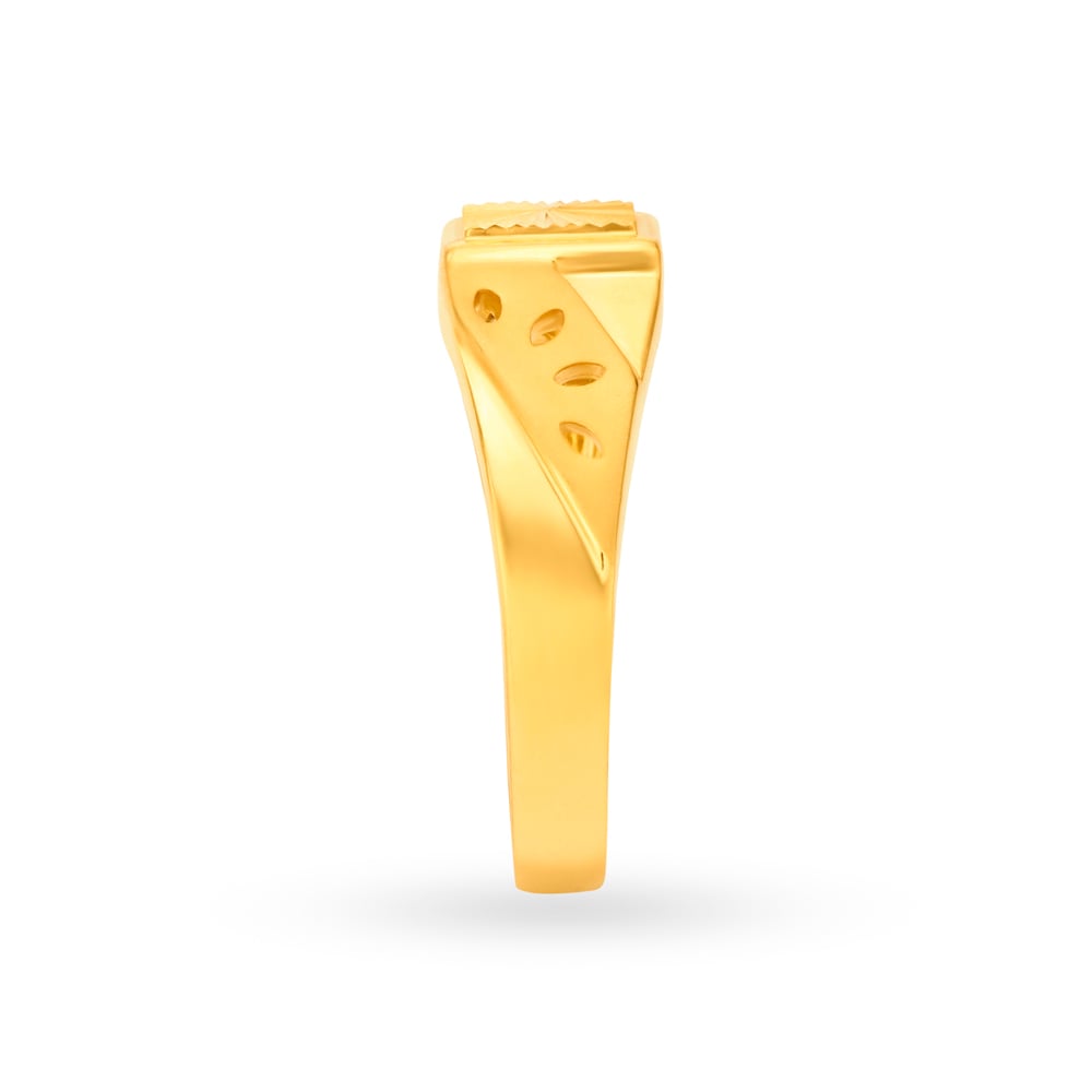 Striking Cutout Pattern Gold Ring For Men,,hi-res image number null