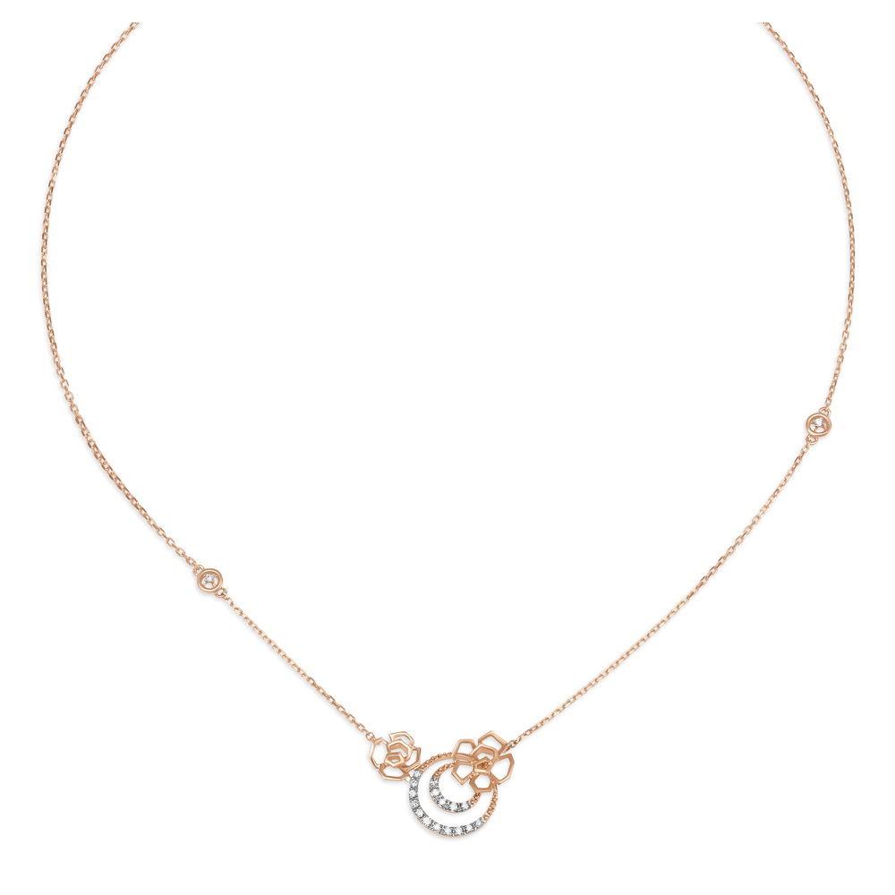 14kt Rose Gold Diamond Pendant with Chain,,hi-res image number null