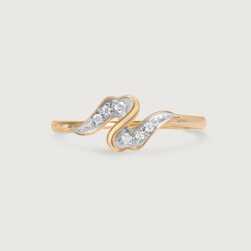 Wave Dance 14KT Gold & Diamond Finger Ring,,hi-res image number null
