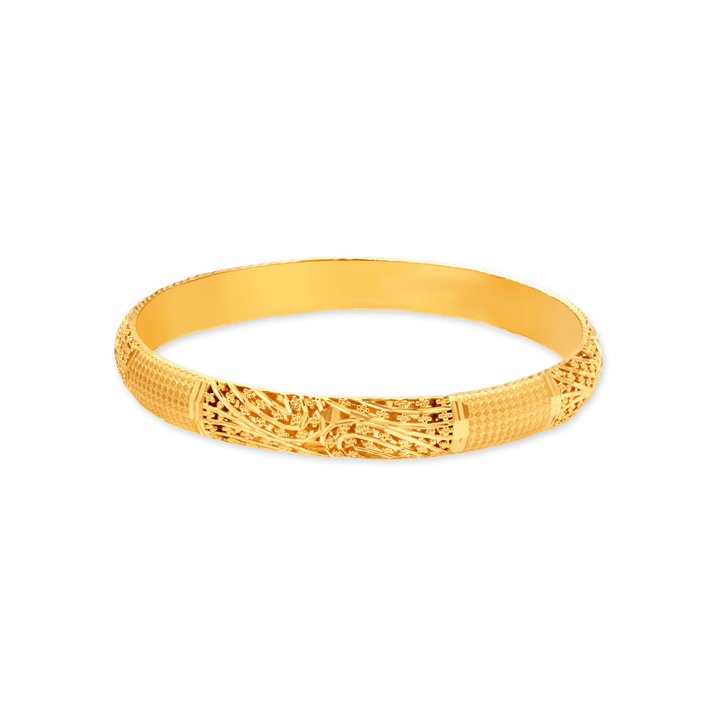 Textured Filigree Gold Bangle,,hi-res image number null