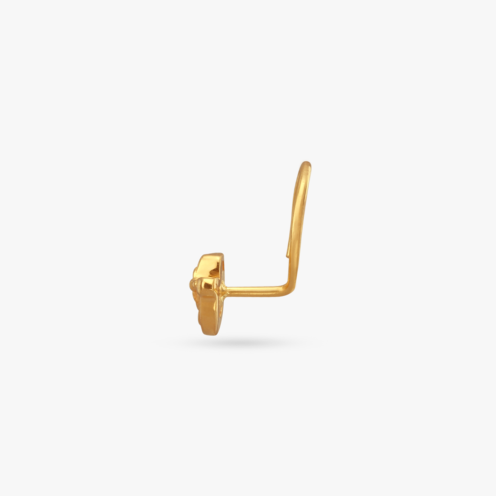 Elegant Swirls Gold Nose Pin,,hi-res image number null