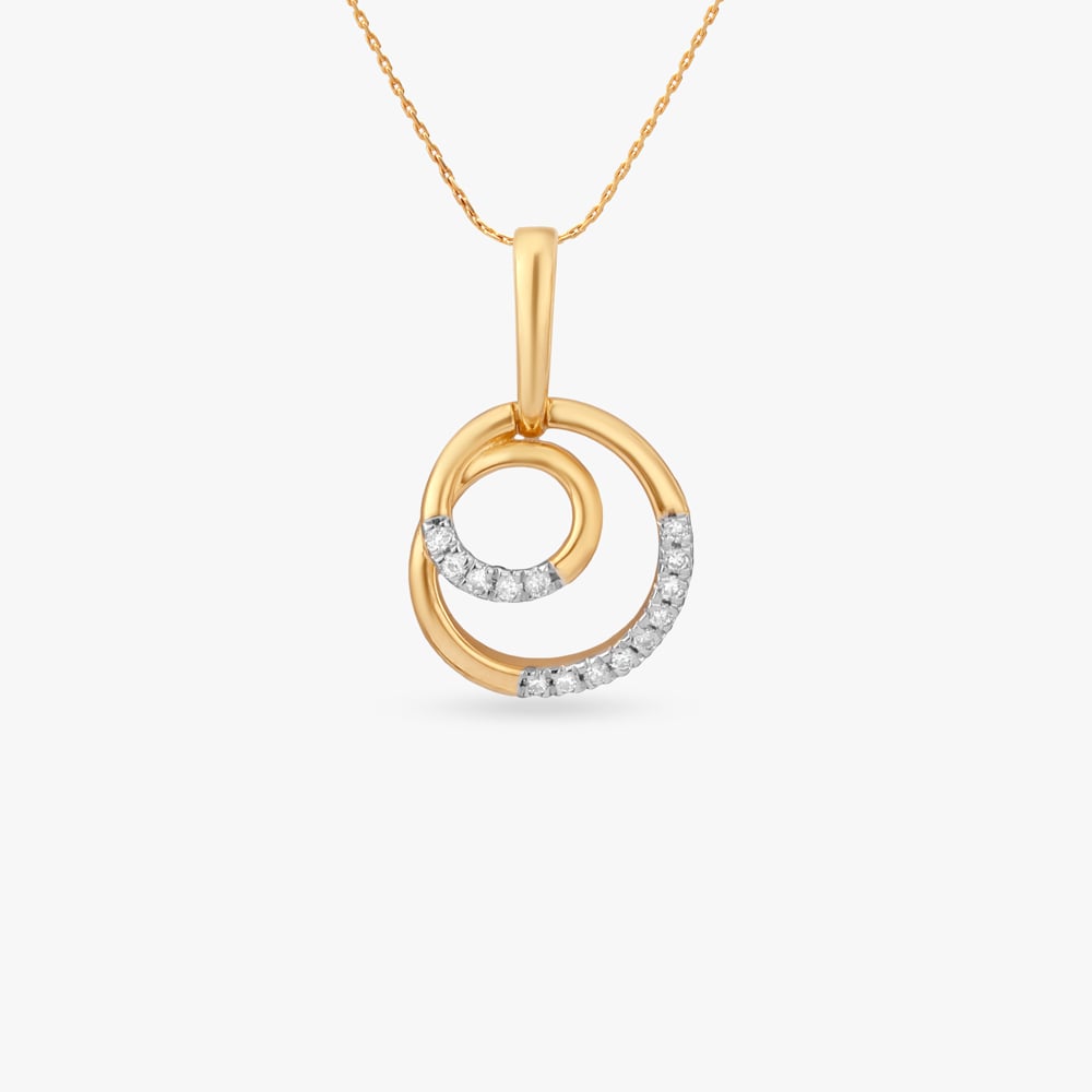 

Interlock Spiral Diamond Pendant