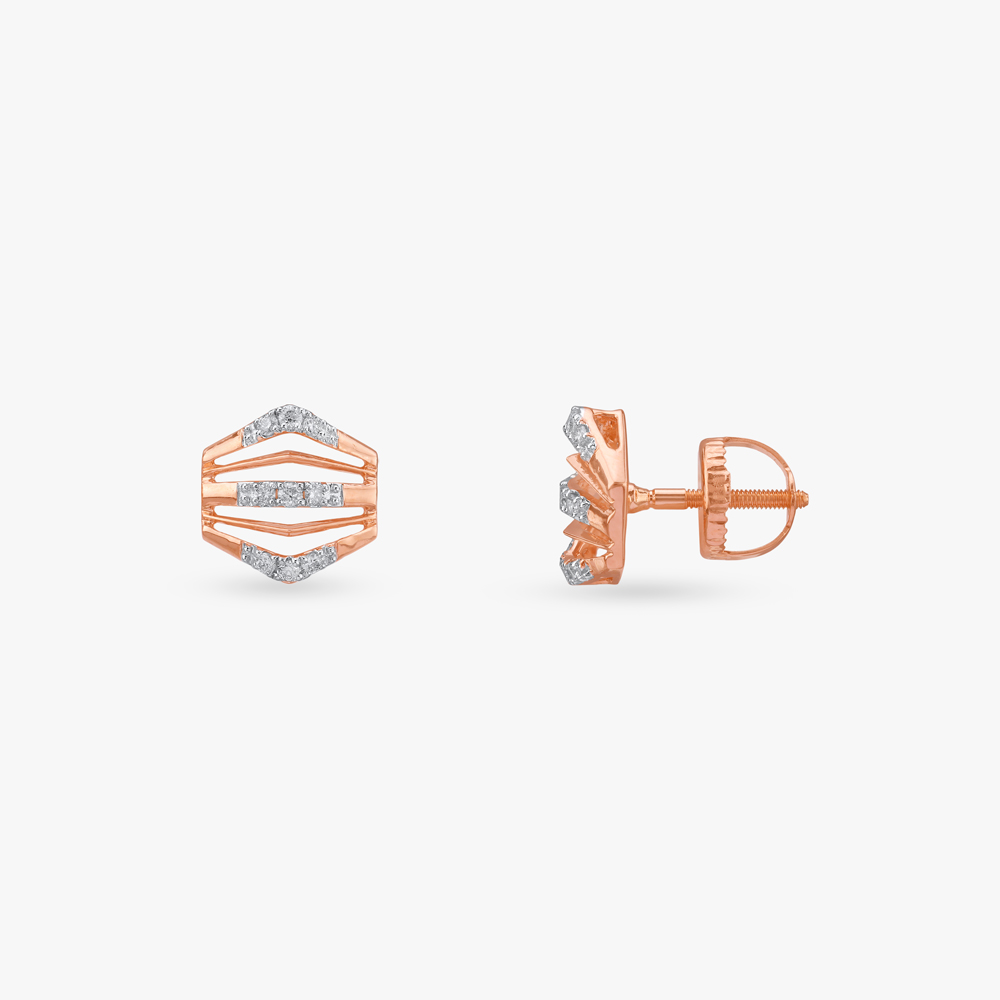 Prism Cage Diamond Stud Earrings,,hi-res image number null