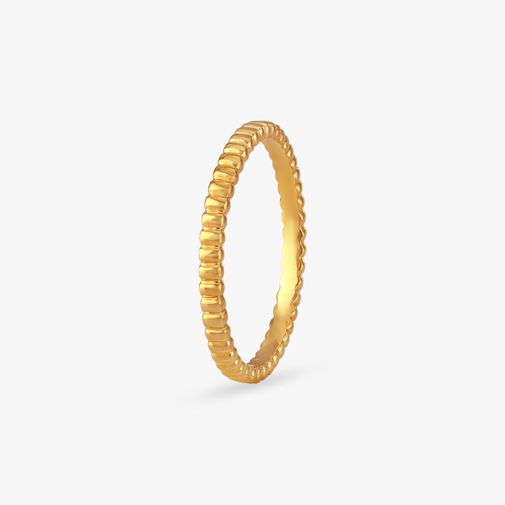 Ribbed Rhythm Gold Ring,,hi-res image number null
