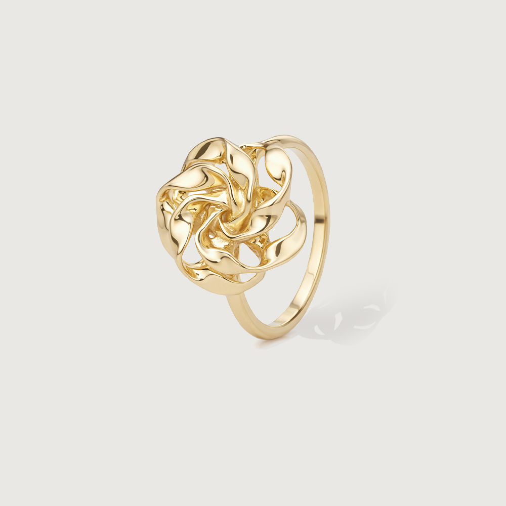 Sculpted Bloom Gold Ring,,hi-res image number null