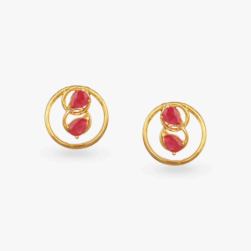 Eternal Loops Gold Stud Earrings,,hi-res image number null