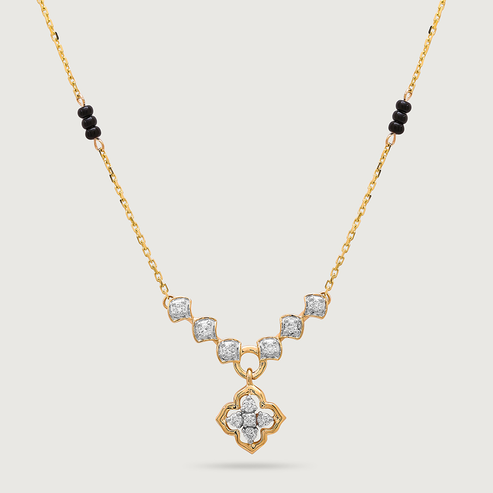 Clover Mosaic 14 Kt Gold and Diamond Mangalsutra,,hi-res image number null