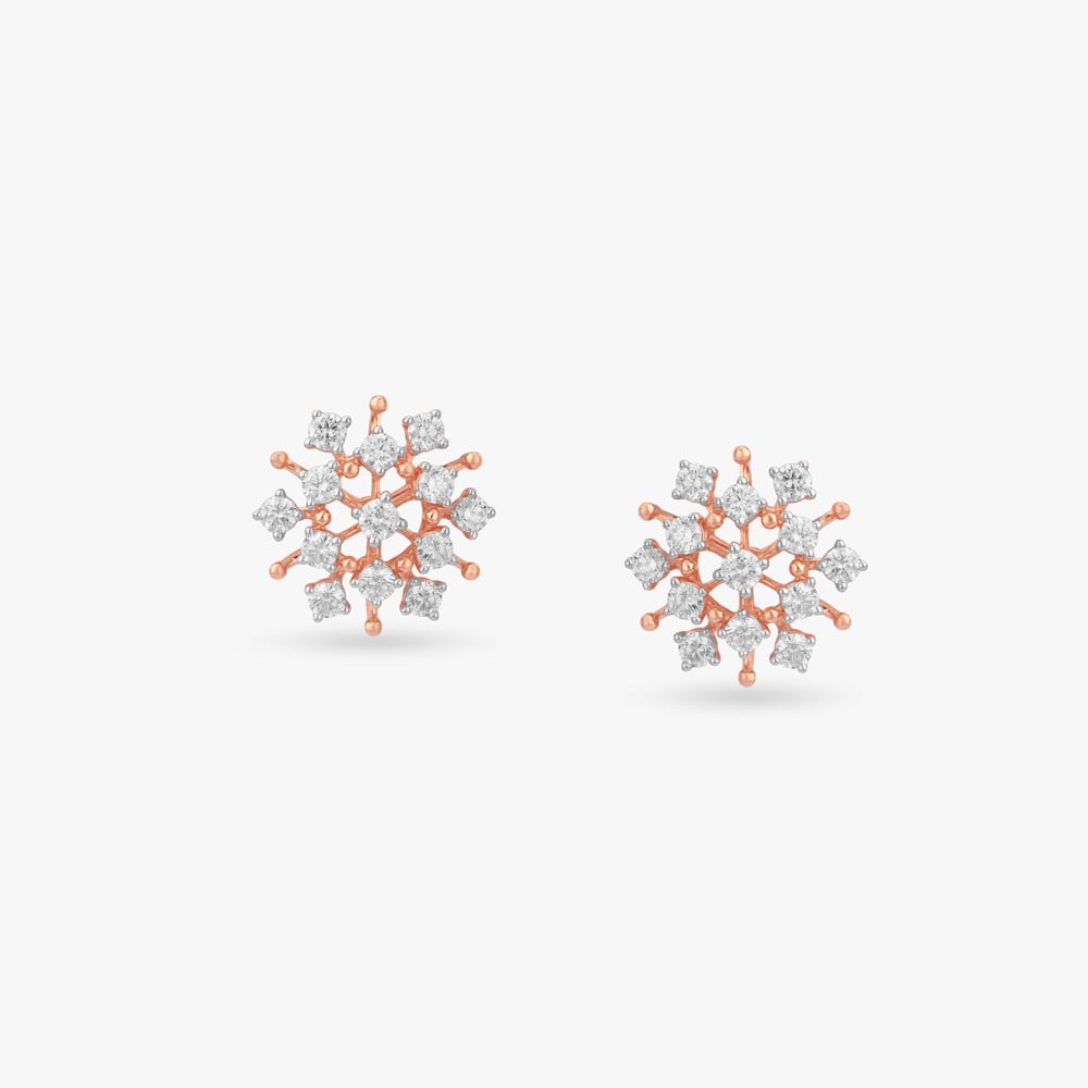 Radiant Rosette Diamond Stud Earrings,,hi-res image number null