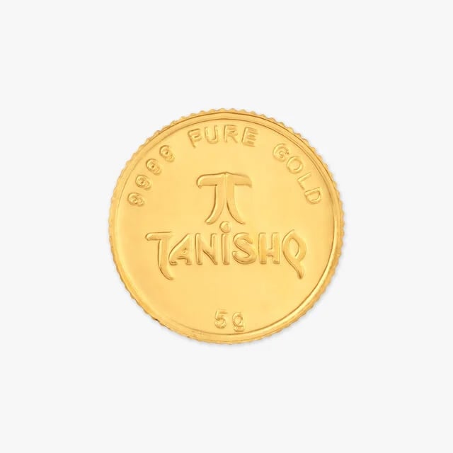 5 gram 24 Karat Gold Coin with Ganesha-Lakshmi Motif,,hi-res image number null