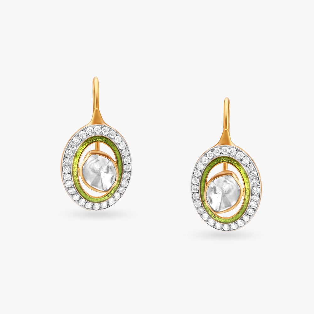 Impressive Diamond Polki Hoop Earrings,,hi-res image number null