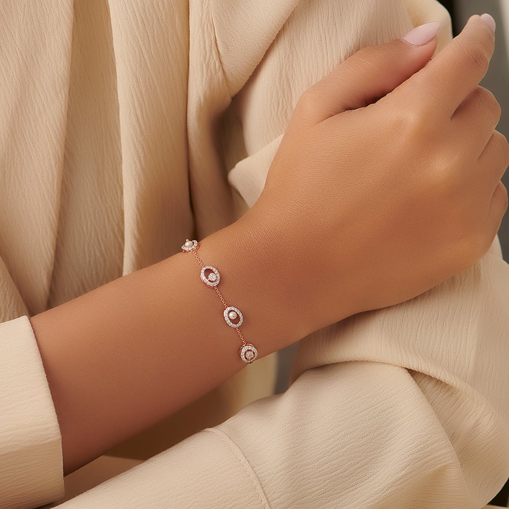 Subtle Pearl and Diamond Bracelet,,hi-res image number null