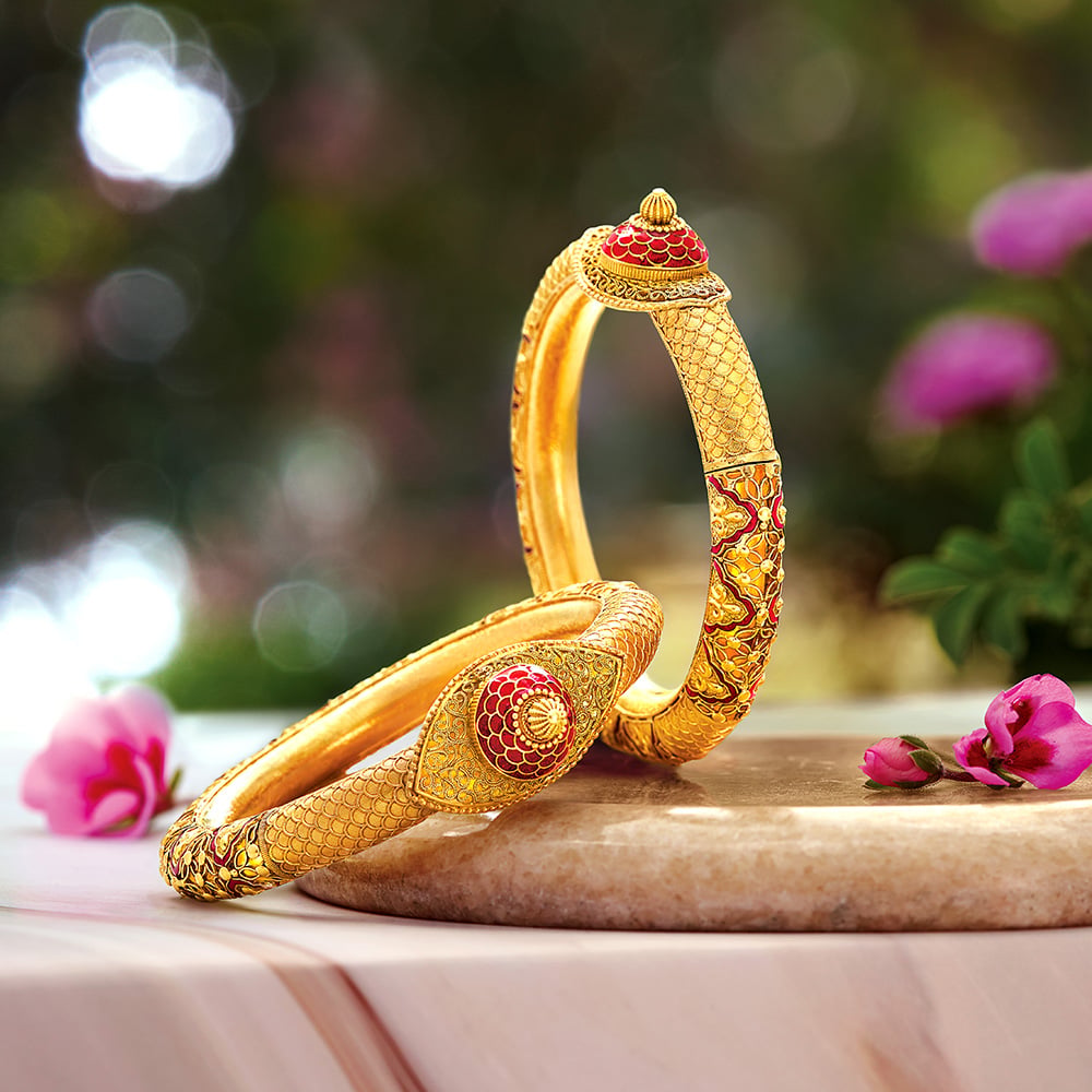 Sindoor Kouto Solid Bala Gold Bangles,,hi-res image number null