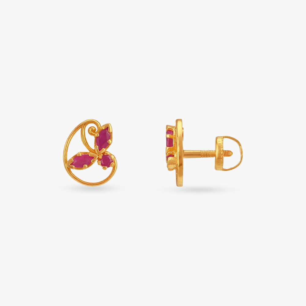 Playful Bloom Ruby Stud Earrings,,hi-res image number null