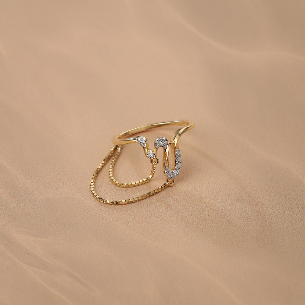 Serene Sparkle 14 Kt Gold & Diamond Finger Ring,,hi-res image number null