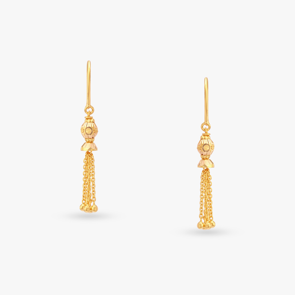 Tassel Filigree Gold Hoop Earrings,,hi-res image number null