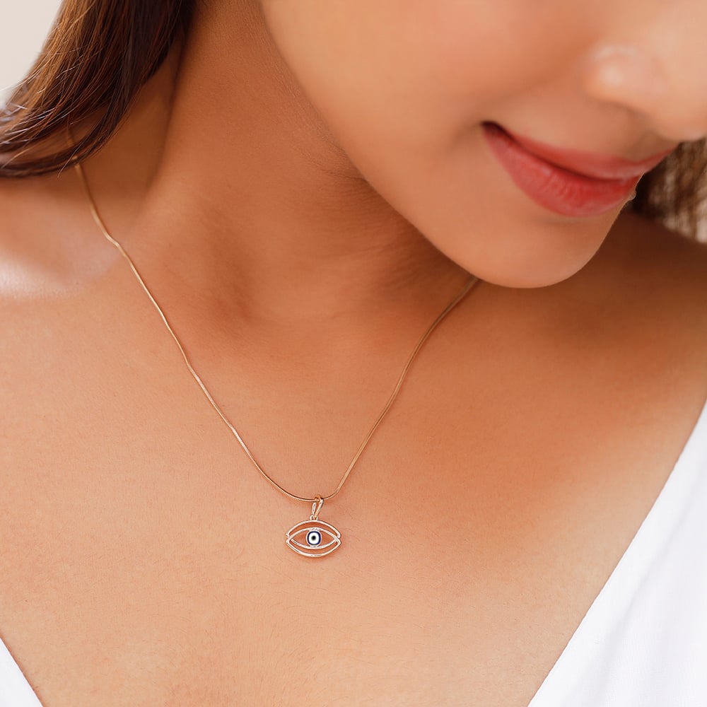 14KT Yellow Gold Layered Evil Eye Pendant,,hi-res image number null